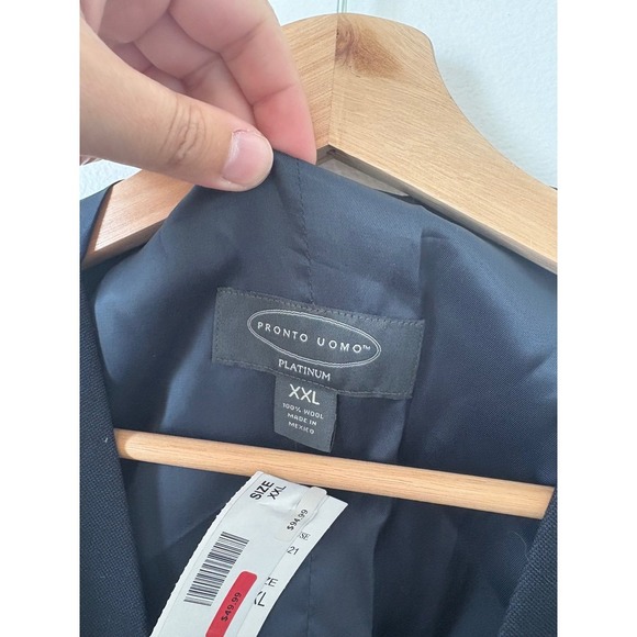 NWT - Men's Warehouse Pronto Uomo Platinum 100% Wool Suit Vest – Blue – XXL - Picture 3 of 5